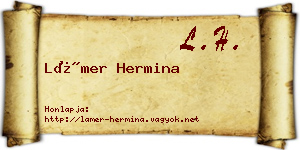 Lámer Hermina névjegykártya